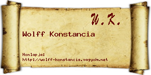 Wolff Konstancia névjegykártya